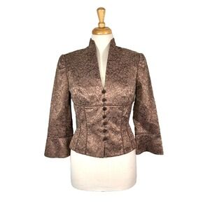 Carmen Marc Valvo Lace Shirt Button Up Y2K Beaded